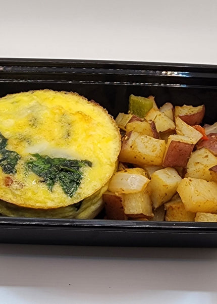 Spinach bacon and Swiss frittata breakfast dish from Chef Shaby y Su Mai