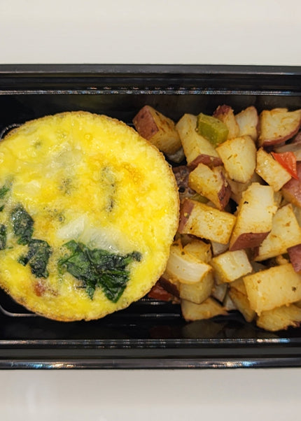 Spinach bacon and Swiss frittata breakfast dish from Chef Shaby y Su Mai