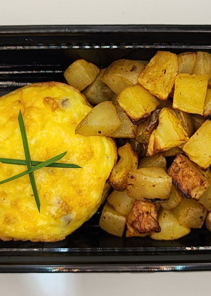 Sausage and cheddar frittata baked fresh in Denton Texas