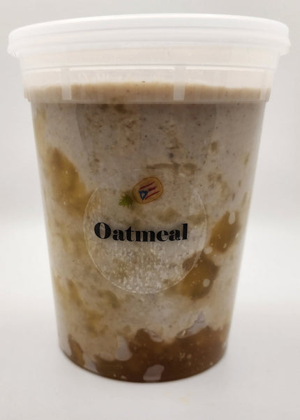 Almond milk oatmeal topped with pineapple preserve made fresh in Denton Texas