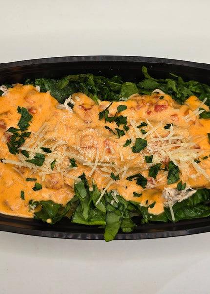 Chicken pasta in creamy pink sauce meal prep by Chef Shaby
