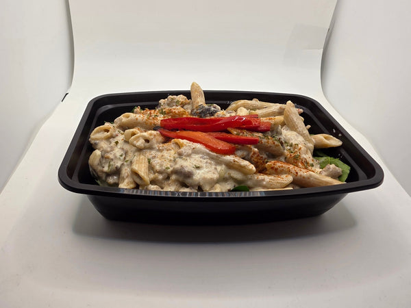 Sausage pasta with creamy rosemary sauce meal prep Denton Texas