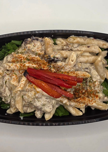 Sausage pasta with creamy rosemary sauce meal prep Denton Texas