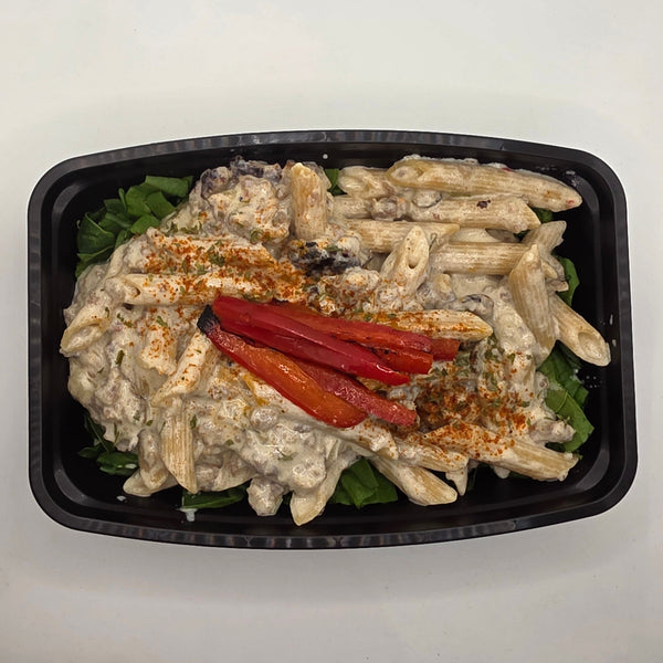 Sausage pasta with creamy rosemary sauce meal prep Denton Texas