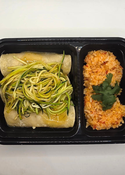 Chicken enchiladas with cheese and red sauce from Chef Shaby y Su Mai
