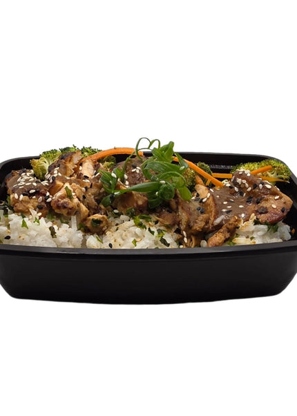 Teriyaki chicken with rice and vegetables fresh meal prep DFW