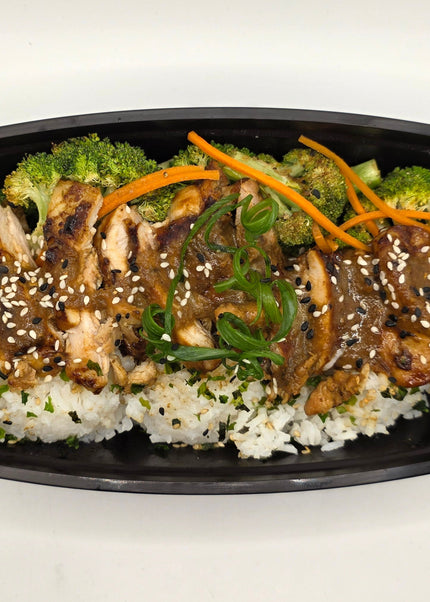 Teriyaki chicken with rice and vegetables fresh meal prep DFW