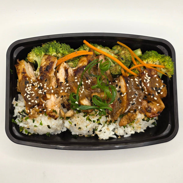 Teriyaki chicken with rice and vegetables fresh meal prep DFW