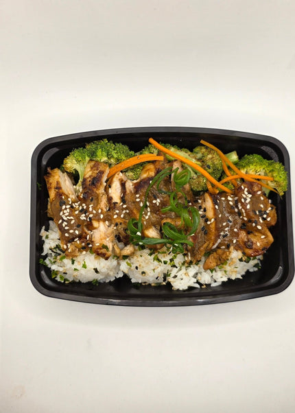 Teriyaki chicken with rice and vegetables fresh meal prep DFW
