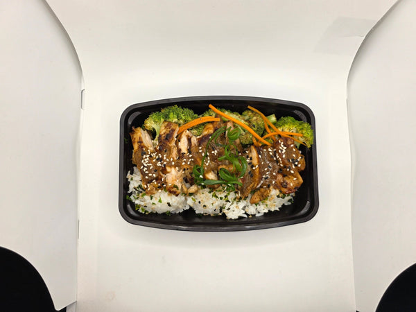 Teriyaki chicken with rice and vegetables fresh meal prep DFW