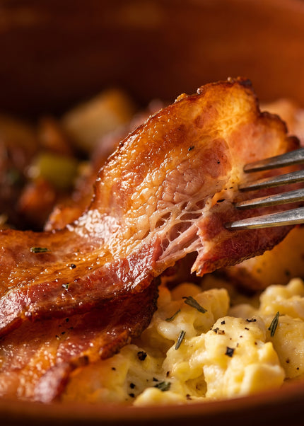 Scrambled Eggs with Cheese & Bacon